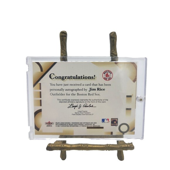 2001 Fleer Greats of the Game - Jim Rice - Autograph- Boston Red Sox - Picture 3 of 3